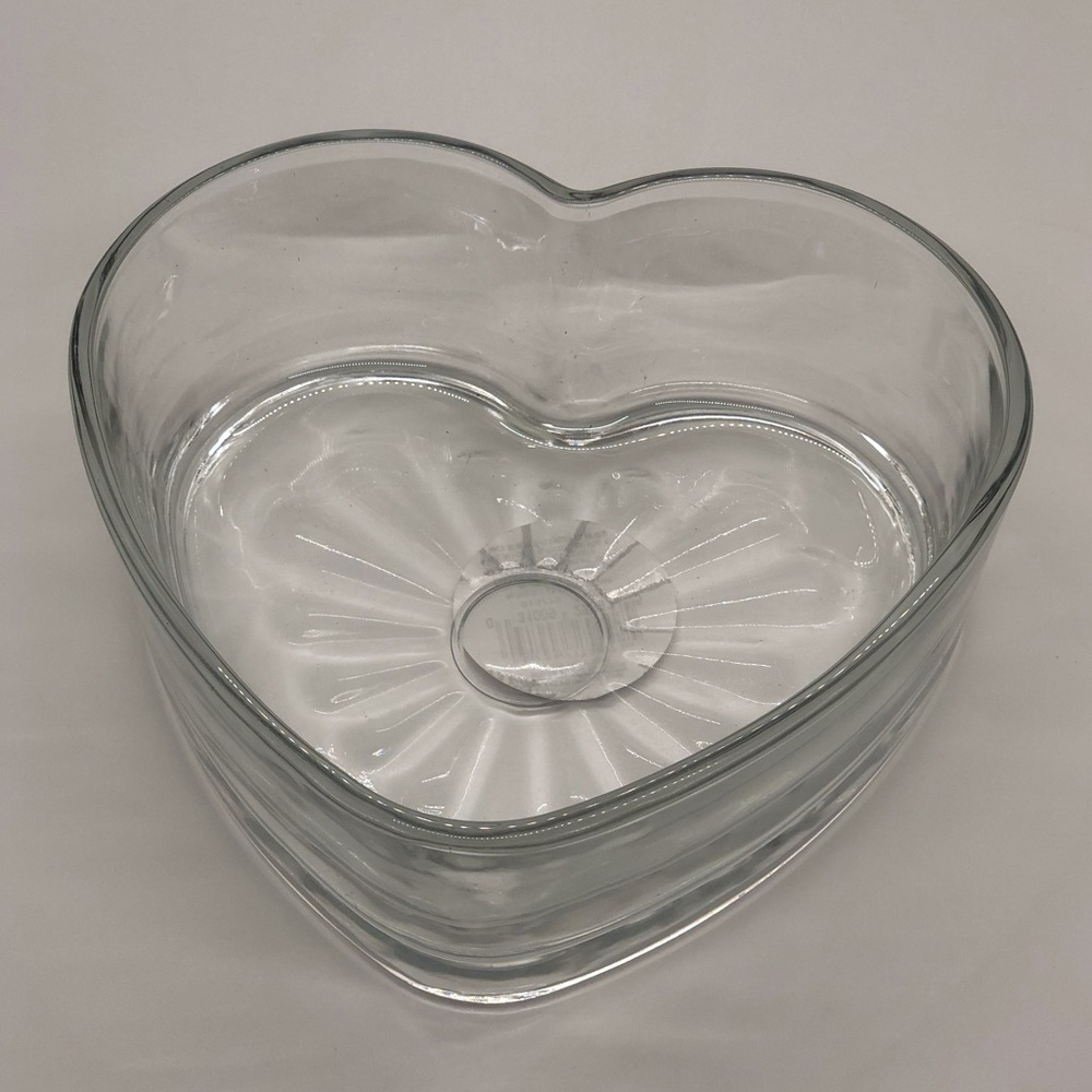 Libbey Heart Shaped Glass Heavy Bowl ( 1pc)